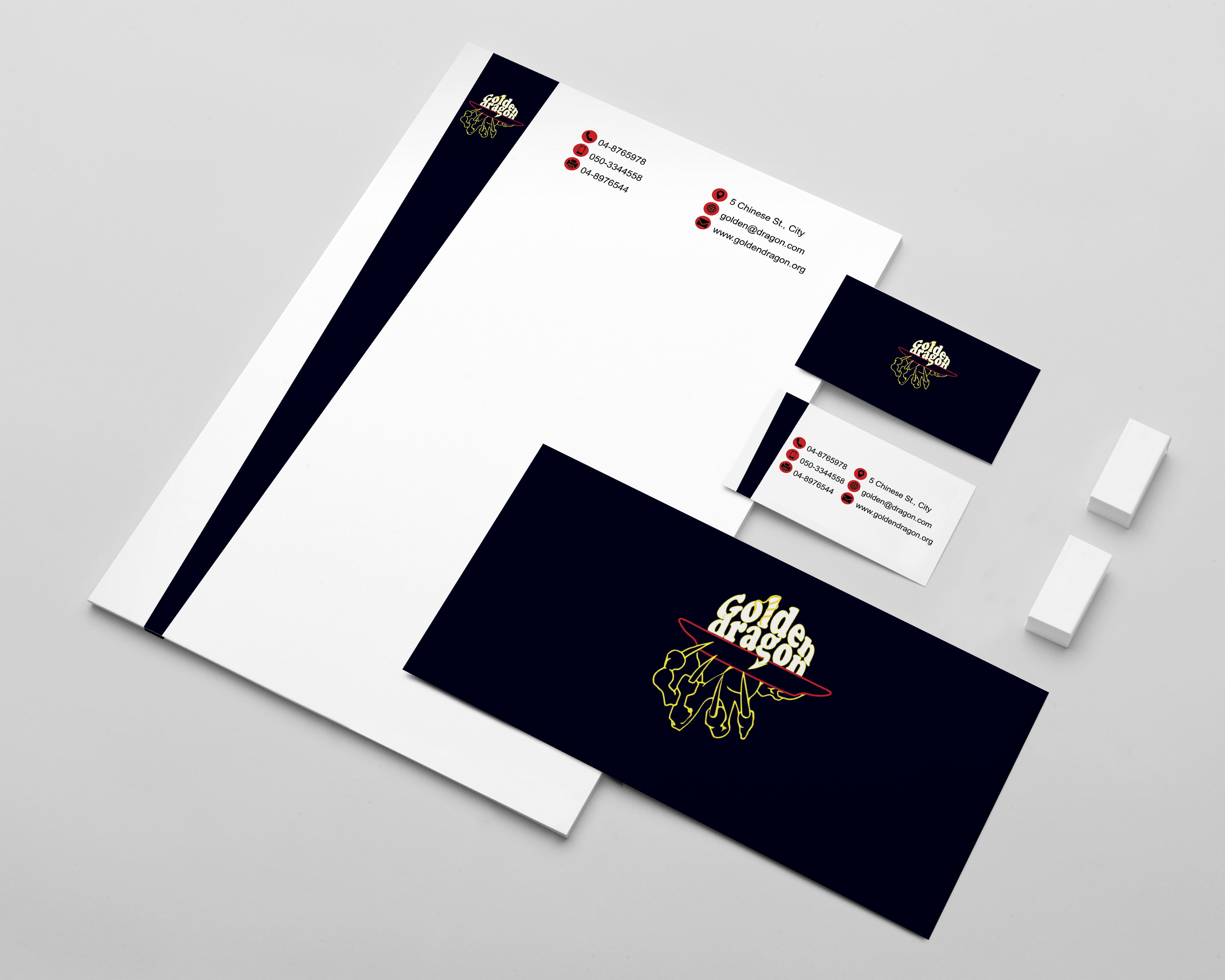 golden dragon stationery